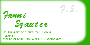 fanni szauter business card